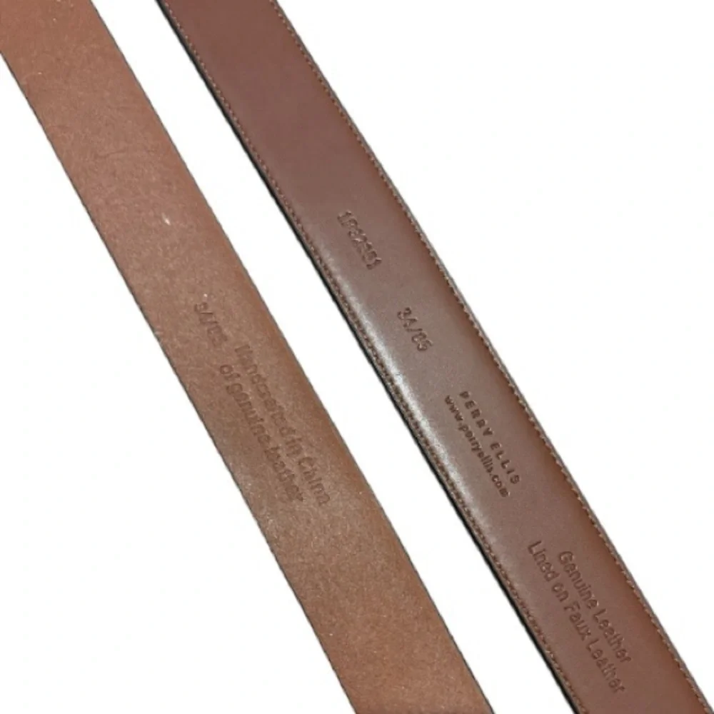 Set of Men’s Leather Belts Size 34 | 1 1/8 inch Brown and Black NEW